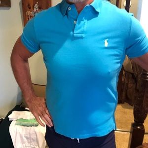 Polo Ralph Lauren Acqua Blue Polo Custom Fit Sz M
